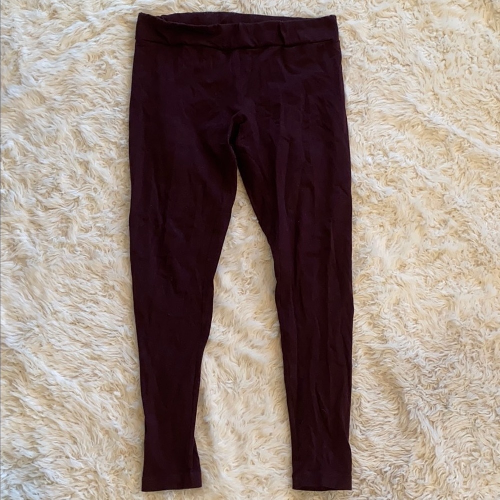 Burgundy High Waist Full Length Leggings